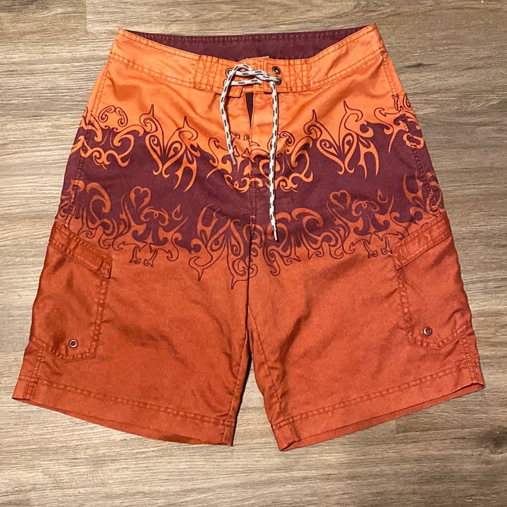 OLD NAVY,  Medium, orange, swim shorts.